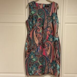 Tommy Hilfiger multicolor paisley print scuba knit bodycon dress